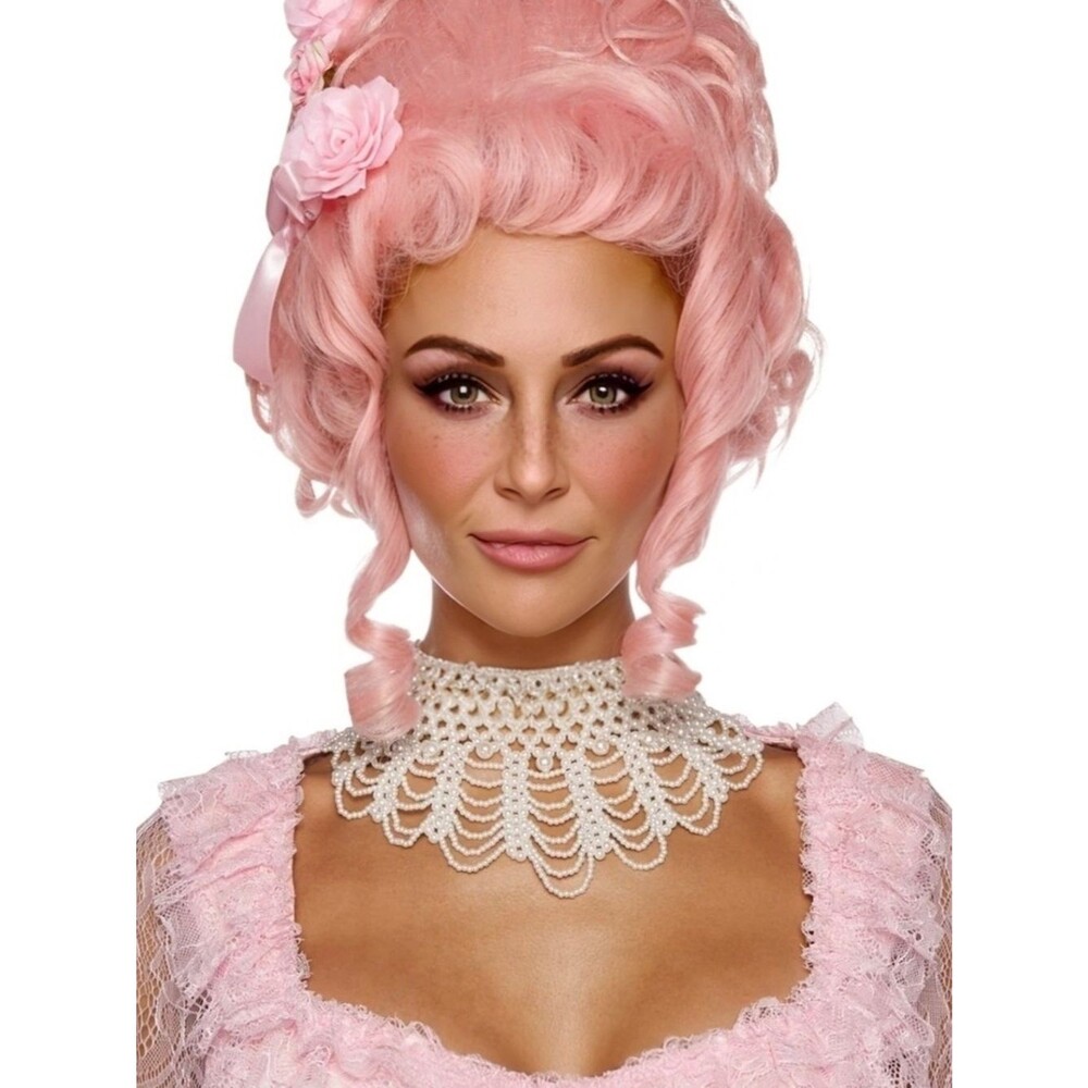 Marie Antoinette Wig "They'll Eat Cake" Light Pink Costume Flowers Cosplay Wig